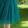 Skirts In Stock Green Short Tulle Skirt Formal Knee Length Girls School Party Fashion Brand Deigner Tutu Saia De Midi-calf