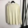 719 L 2022 Runway Summer Brand Same Style Sweater Crew Neck Long Sleeve Black White Sequins Women's Sweaters Meiyi