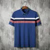 Polos De Hombre 8XL Hombres 6XL Verano Manga Corta Pathwork Casual Sport Top Blusa Bordado Camisa De Costura De Algodón TranspirableHombres HombresHombres