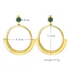 Circle Drop Earrings for Women 2022 Trend Party Jewel Charm Par Stud Gift 18 K Plated Geometric Office New Gifts Ear Accessory överdrivna stil flickvänner