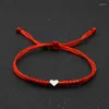 Bracelets porte-bonheur fait à la main coeur d'amour corde rouge tissé Bracelet pour hommes femmes amoureux cadeaux chanceux BraceletCharm Inte22