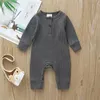 6 kleuren kinderen meisjes jongens effen katoen rompertjes pasgeboren baby lange mouw jumpsuits lente autum peuter baby kleerklimmen