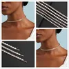 Chokers Oval Crystal Tennis Choker Necklace For Women Kpop Zirconia Gold Color Short Chain On The Neck Dainty Jewelry Trend 2022 OHN135Choke