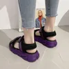 Sommer Neue Plattform Sandalen Mode Vielseitige Persönlichkeit Lässig Und Bequem Einfache Weichen Boden Einkaufen frauen Schuhe