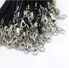 100 pièces/lot 1.5MM 2MM noir cire cuir serpent collier cordon chaîne corde fil chaîne pour la fabrication de bijoux à bricoler soi-même 45-80cm