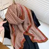 Luxe Crinkle katoenen sjaal voor vrouwen print Houndstooth herfst winter hijab sjaal wraps Bandana Headkerchief bufanda