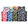 Mens t shirts Designers Men camouflage sleeveless tshirts letter printed Crew Neck women's casual hip hop Streetwear tees A01