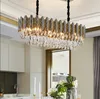 Modern svart kristall rostfritt stål rund tak ljuskrona hängande ljuslampa armatur för vardagsrum matsal sovrum