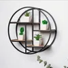 Other Home Decor Creative Modern Round Wood Wall Mount Flower Planter Book Storage Shelf Rack Potted Holder Stand Room Background DecorOther