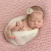 Nyfödd ihålig fotograferingsfoto Props Julfiltar Swaddling Baby Girl Posing Swaddle Decor Wrap Filt