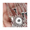 Snap Button Jewelry Mini 12mm Pendant Fit -knappar Halsband för kvinnor2703848