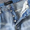 Jeans 2023 Amirrs Jean Designer Amirrsy Hole Washing Leopard Patch Pants Young Men's Fashion Sli EC2D