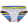 Men Striped swimwear with rope Brand man swimming trunks Beach Short Surfing Lashing sexy triangular sell summer 220520