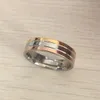 Hochglanzpolierter Hip-Hop-Männer-Junge-Ring aus 18 Karat Gold, Rosé-Silber, dreifarbig, Ring aus Silber 316L-Edelstahl, modisch, für Damen, Hochzeit, Schmuck, Party-Geschenke im Großhandel