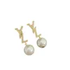 Women Pearl Eares Designer Jewelry Luxurys Letter Diamonds Stud Earrings 925 Silver Boucle Letters Hoops With Box Stdus Nice 22070501R
