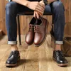 Genuine Leather Men Casual Shoes Winter Plus Velvet Man Footwear Brown Male Boots For Men Designer Shoes Formal Oxford 220318