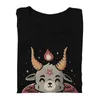 Cool Hail Baphomet Horror Engraçado Mal Camiseta Homens Manga Curta Algodão Puro Camiseta Casual Satan Demon Goat Tee Streetwear Camiseta 220629