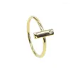 Cluster ringen trendy ontwerp eenvoudige bar cz single stone vermeil delicate minimale ring voor vrouwen maat 6 7 8cluster