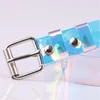 Gürtel Mode Transparent Frauen Gürtel Laser Holographische Punk Pin Schnalle Weiblichen Bund Taille Strap Kleid Mantel ZubehörGürtel