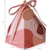 Caja de regalo Pirámide Favores de boda Dulces Baby Shower Papel de chocolate con cinta Embalaje pequeño para regalos 220427