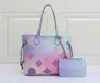 Nooit Mannen Vrouwen Reizen Plunjezakken Designer Lente IN DE STAD Zonsopgang Pastel Lage Tote Handtassen 2-delige set Crossbody Handtas Schoudertas Weekend Lage