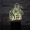 Luzes noturnas Fireman 3D LED Modelagem USB Creative Firefighter Table Lamp Decor 7 Cores Alterando o sono Presentes de iluminação 2681 NOITE