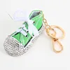 Zinc Alloy Key Ring Cartoon Micro Rhinestone Shoes Keychain For Women Crystal Purse Handbag Car Pendant Key Chain Gift