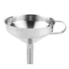 100pcs Kitchen Tool Stainless Steel Metal Filling Oil Honey Water Liquid Funnel with Handle Detachable Strainer Filter