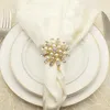 Pearl Diamond Napkin Rings Hotel Wedding Supplies Gold Plated Diamond Buckle Desktop Decoration Home Decr