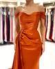 Off Shoulder Split Side High Sexy Orange Prom Dresses 2022 Cap Sleeve Plus Size paar avondjurken BC11177 06159565846