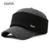 Lidafish冬の耳の保護ベースボールキャップ屋外の厚い温かい男性パパ帽子編みデザイン220817