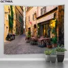 Tapestry Landscape Wall Hanging Rugs LTaly Rural Small City Street Architecture