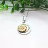 Pendant Necklaces Rotatable You Are My Sunshine Engraved Sunflower Necklace For Women FemalePendant