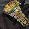 Polshorloges missfox regenboog diamant horloges man goud en zilveren ronde lumineuze mannen kijken naar drie oogklassiek klassieke hiphop dropship relógio masculin