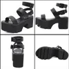 Sandals merk vrije tijd dikke platform High Block Heel Gladiator Goth Black Shoes Woman Fashion Trendy Summer Women Sandalsandals