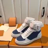 Lyxdesigner Rivoli sneaker boot regnbågssneakers för herr och dam kalvskinn high top sneakers Blommotiv vintage sneakers 12 färger NO24