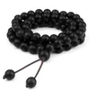 Brins de perles Classique Hommes Bracelet En Pierre Naturelle 8mm Noir Mattue Corde Élastique Collier Noué Pour Les Femmes Yoga Charme Bracelets Jewe Lars22