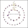 Bracelet Necklace Jewelry Sets Irregar Natural Energy Crystal Stone 2Pcs For Women Girl Par Dhql0