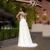 2022 Bridal Wedding dress spring new long-sleeved lace temperament mid-waist simple mid-length white chiffon Vestido de novia