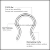 Nose Rings Studs Body Jewelry Stainless Steel U-Shaped Septum Piercing Hoop Ring Horseshoe Cartilage Earrings Daith Tragus Retainer Drop D