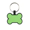 Creative Bone-Shaped Dog Tag Keychains DIY Food Grade Silicone Pet ID Card PET-taggar Keyring KeyChain SN4773