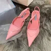 Zapatos de moda para mujer, zapatos de tacón alto, zapatos de Ballet, sandalias de diseñador de lujo, zapatos de tacón bajo de cuero para mujer, zapatos de calor para fiesta de boda