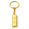 Creative Gold Bar Keychains Dekorativ bilnyckeltr￶jesmodtillbeh￶r Keyring Key Chain