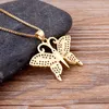 Pendanthalsband Personlig design 12 Styles Lucky Butterfly Necklace Copper Zircon Insect Chain Jewelry Statement Necklacespendant