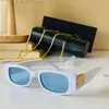 Hohler Buchstabe zeigt Sonnenbrille 0096 Designer Damen Dynastie Rechteck Retro Gold Metallbarren Brille Weiblich Dame Schwarz Blau verspiegelt Brillen Fahrerbrille