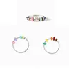 Anxiety Lie Ring Colorful Enamel Unisex Fidget Rings With Bead Worry Stress Relief Jewelry Lovers Stacking Finger Creative Rings