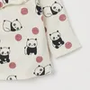 T-shirt Autunno Toddler Girl Abiti autunnali Designer Brand Kids Camicia di lusso Casual Top in cotone Panda Stampa T per 2-7 anniT-shirt