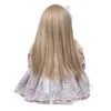 Bambola da collezione principessa di alta qualità da 60 cm, bambina rinata, con capelli biondi ultra lunghi fatti a mano 220505