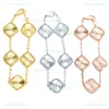 2022 модный новый женский браслет-подвеска, классический четырехлистный клеверный браслет, дизайнерские роскошные ювелирные изделия из натуральных драгоценных камней Gift283E