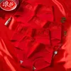 Cintura alta 4 pçs/set calcinha feminina respirável algodão sorte vermelho cuecas meninas sem costura briefs sexy lingerie feminina 220512